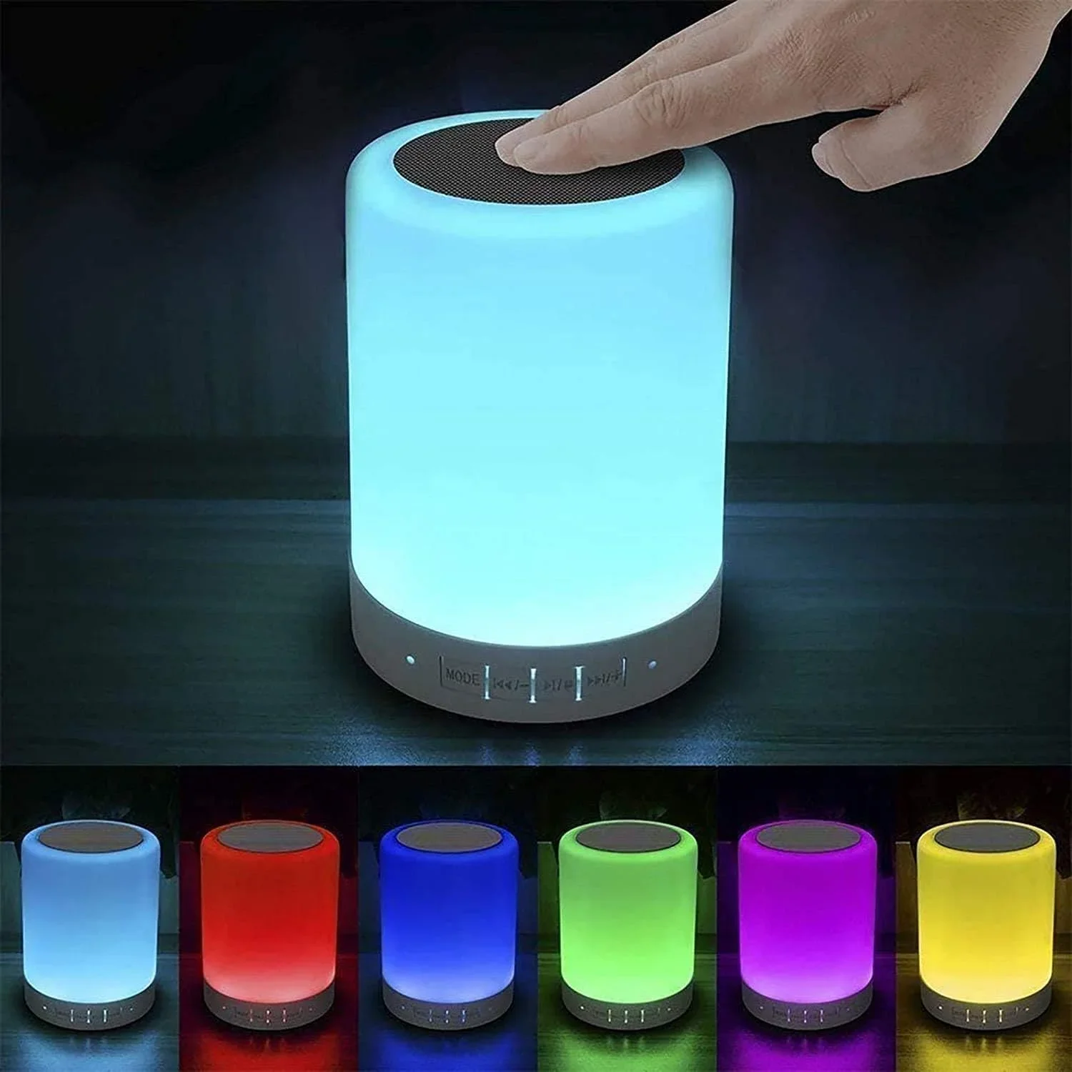 LED Speaker with Touch Sensitive Light Outdoor Portable Sound Box Suitable for Night Beach Bicycles Students Gifts
