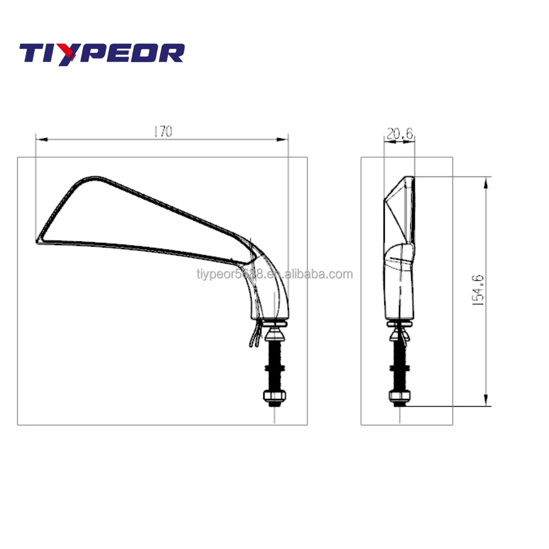 product tiypeor motorcycle adjustable mirror angle rearview side clear mirrors universal for chopper scooter with turn signal light-5