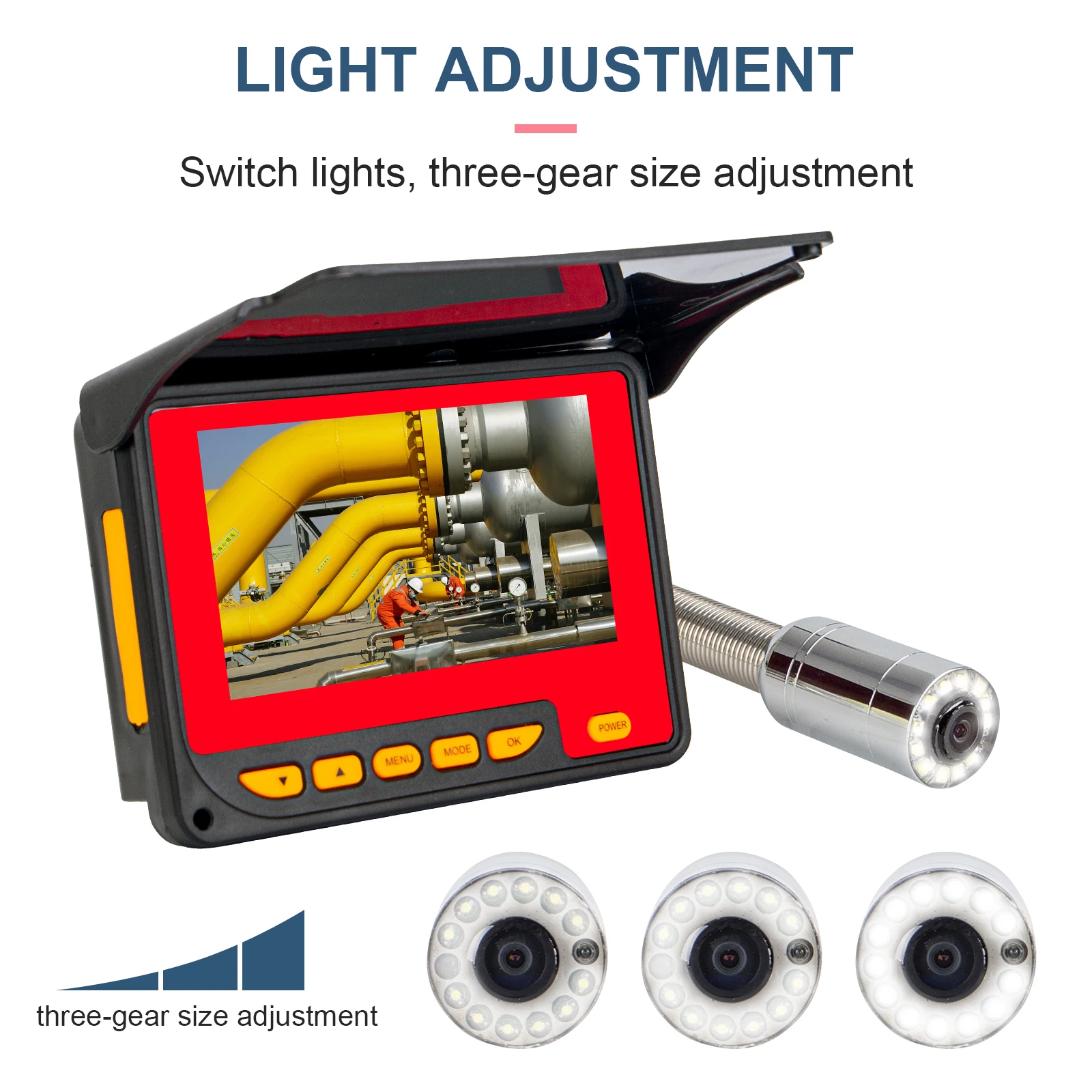 Factory Sewer Pipe Camera with 16GB Video Recording, 4.3inch Screen Plumbling Inspectiom Camera From China details