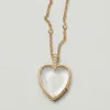 Collar con caja en forma de corazón - Caja vacía dorada