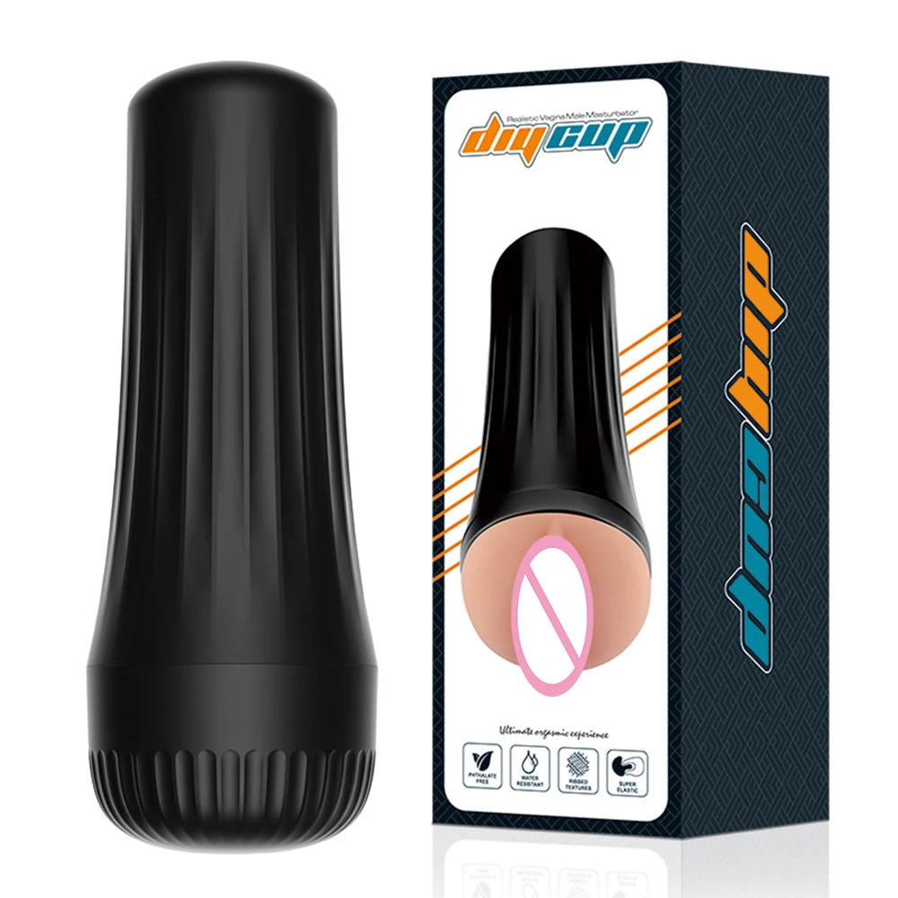 Airplane cup masturbator product display showing size and shape