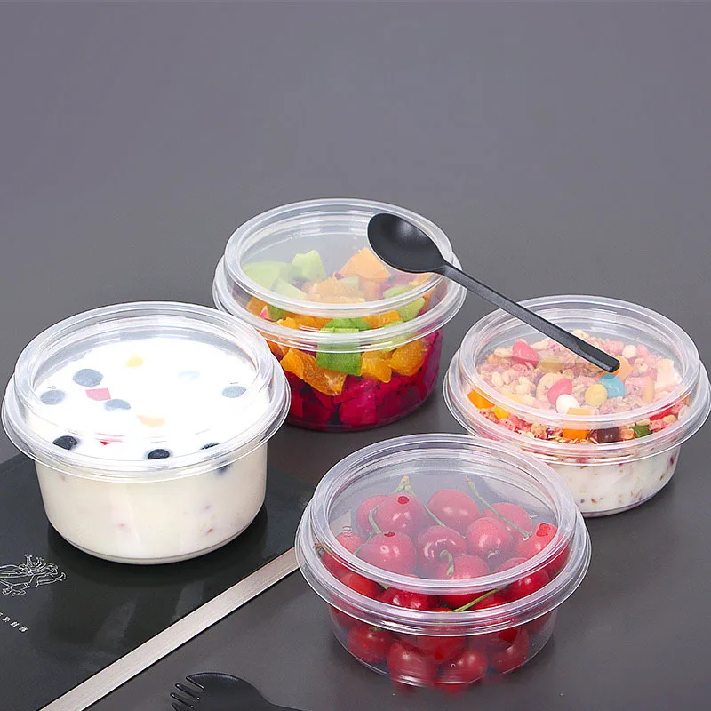 PP Plastic Salad Bowl Clear Desert Fruit Bread Bowls with lid, Take Away Food Bowl Heat Proof supplier