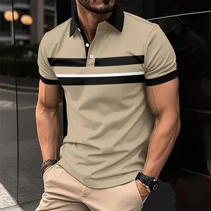 2025 Men's New Digital Printed Lapel Button Short Sleeved Outdoor Casual Polo Shirt