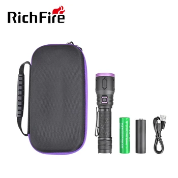 New Latest UV Light Nichia UV Flashlight Black Mirror 5W 365nm Flashlight 18650 Battery USB rechargeable torch