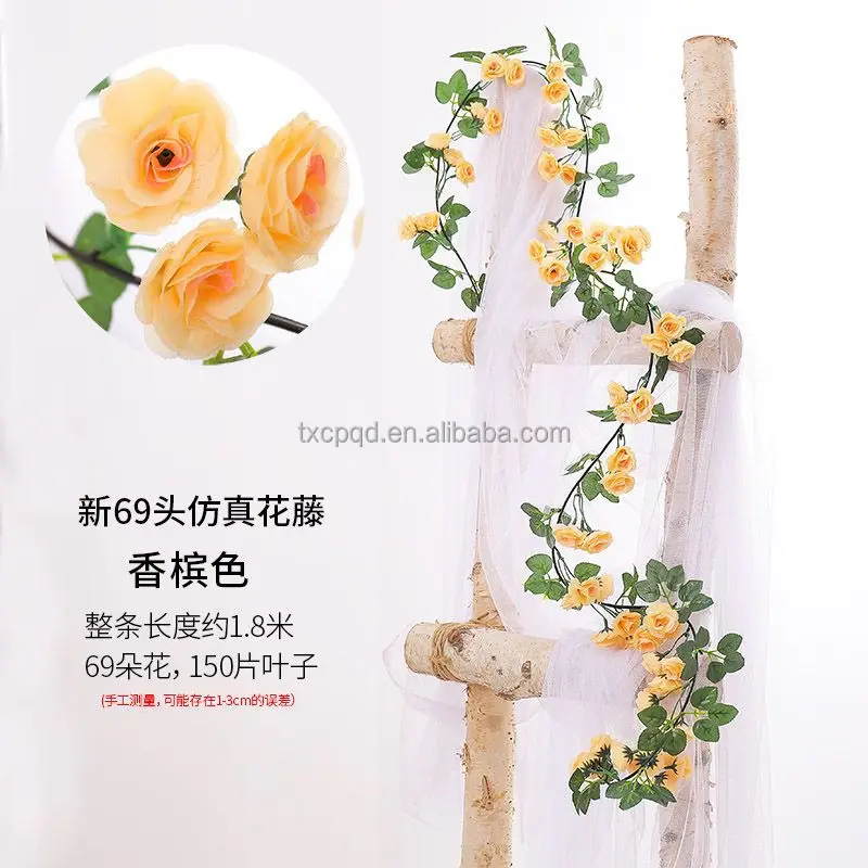 Mfl439 Floral Craft Lifelike Hanging Silk Flower Garland Artificial