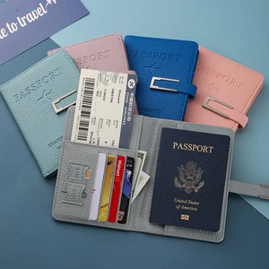 Passport Holder Cover Wallet Travel Essentials RFID Blocking Leather Card Case Passport Clip for Women Men
