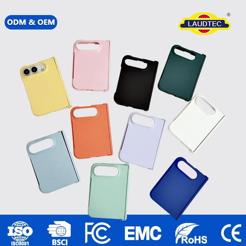 For Custom Matte Skin-Feel Phone Case for iPhone Duo Full Hinge Protection PC Back Cover Shockproof Minimalist Foldable