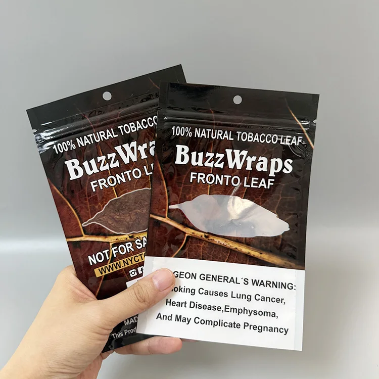 fronto tobacco leaf side effects Custom Print Zipper Grabba Leaf Wrap Fronto Leaf Packaging Clear Die Cut  Window Zip Lock Tobacco Plastic Flat Pouch Cigar Bag