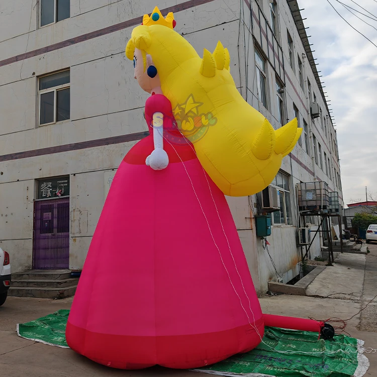 5m Tall Giant Inflatable Princess Cartoon Inflatable Girl Mascot Factory Inflatable Peach Princess Mario Cartoon Balloons