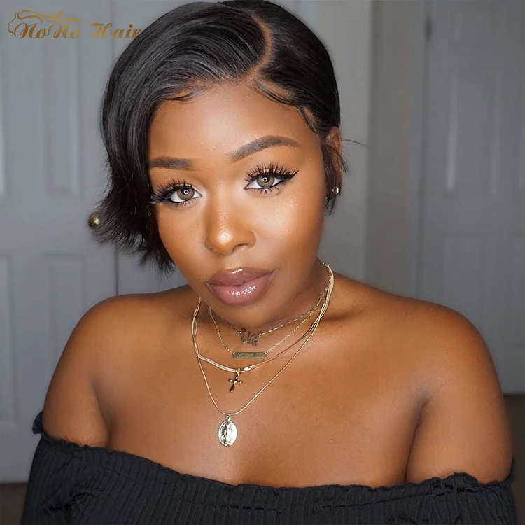 Hot Sale Black Colored Lace Front Pixie Cut Wig Human Hair Braided Wigs For  Black Women Pre Plucked Pixie Cut Human Hair Wig - Buy Pixie Cut Short Full  Lace Wig,Hd Full