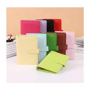 Macaron Binder Notebooks Customized Zipper Envelopes PU Leather Journal A6 Budget Planner With Money Saving Wallets and Stickers