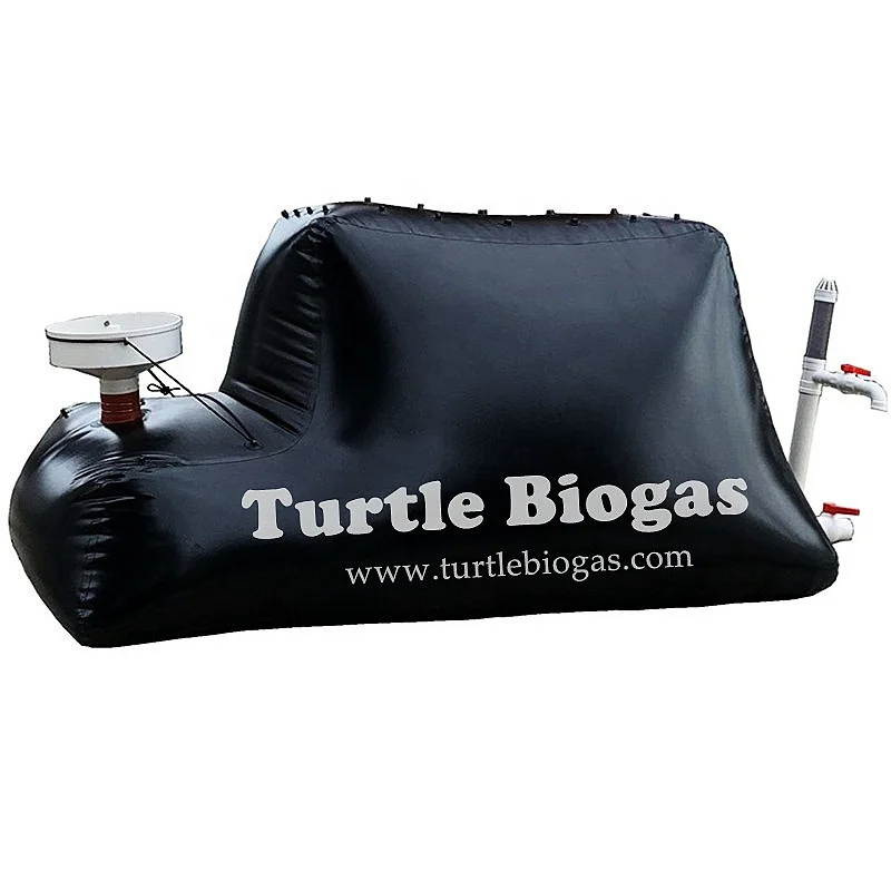 Turtle Biogas Portable Mini Home Energy System 3.0m3 Biodigestor Biodigester with Balloon Bag Tank and Sludge Digester