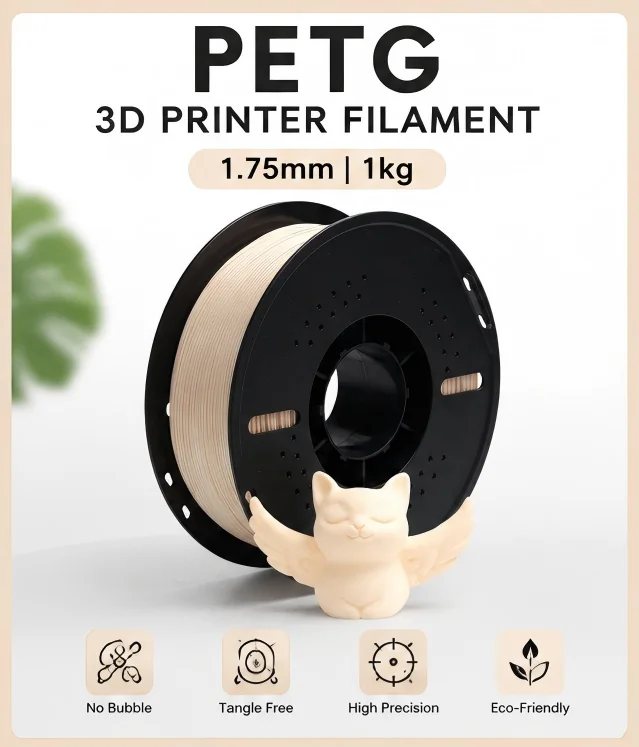 Newmars3DP PETG Filament 1KG Model Making Consistent Extrusion White 1.75mm Stable Smooth Printing Premium FDM 3D Printer