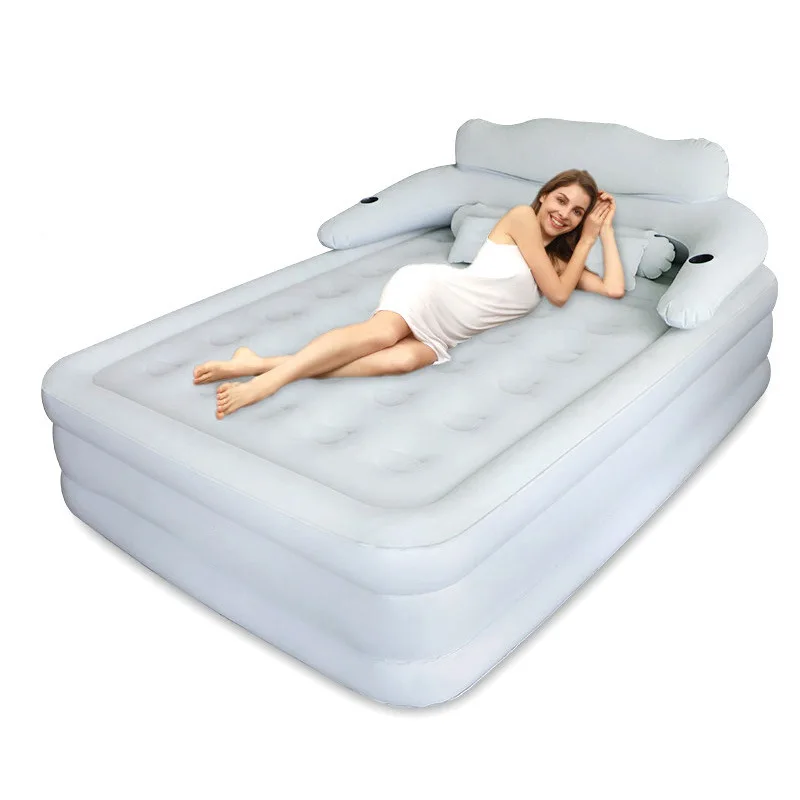 Customize Double High Bed Back Inflatable Mattress With Built in Electric Pump Self Inflatable Air Mattresses