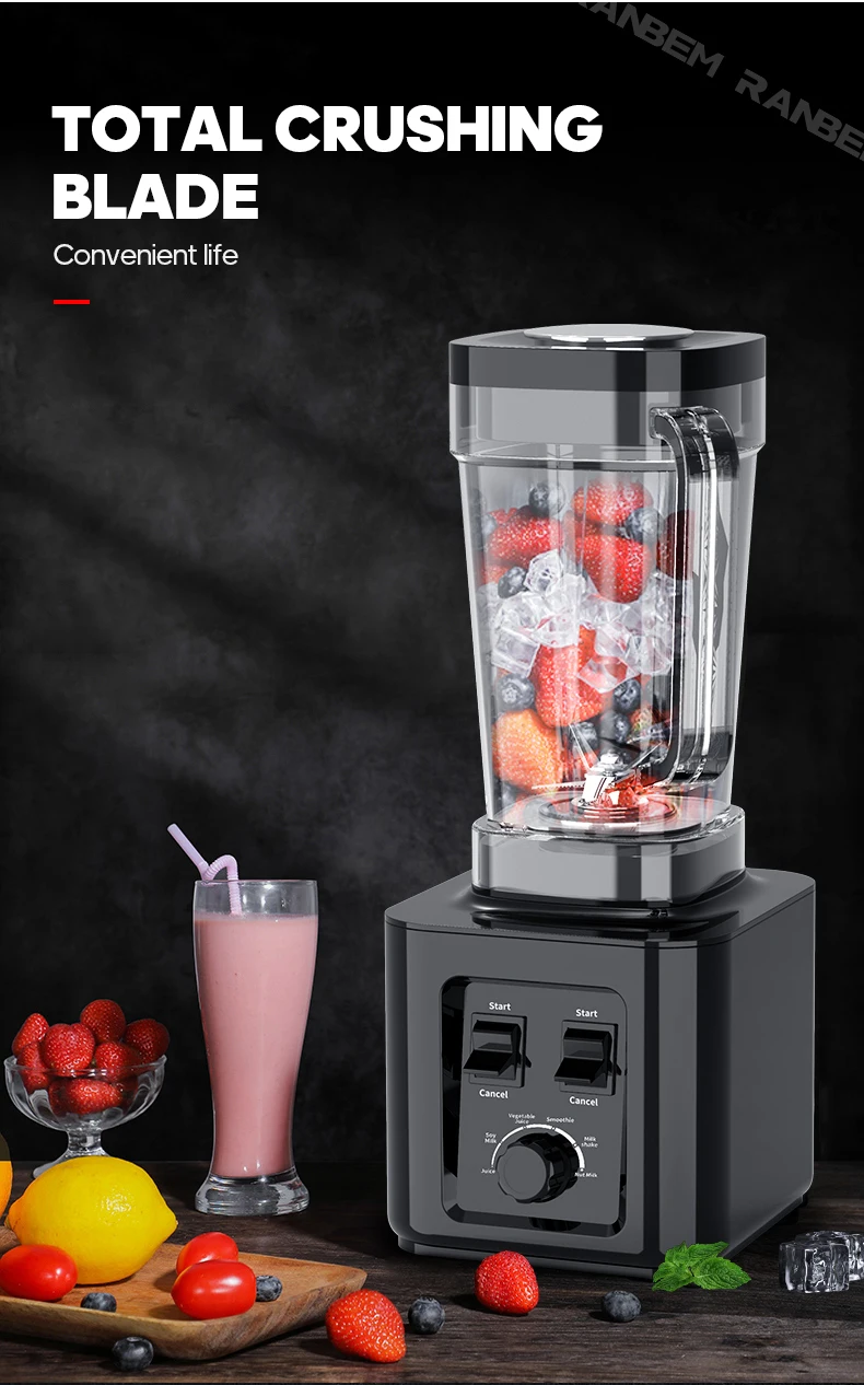 Ranbem 800w Food Mixers Blender Ice Crusher Juice Industrial Silent Juicer Blender Machine With