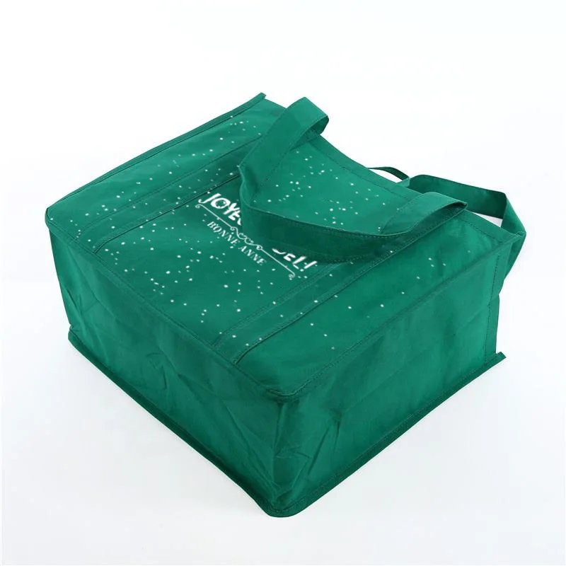 Custom Logo Eco Friendly Green Reusable Promotional Cheap Large Strong Grocery Tote Non Woven Box Shopping Bag for Supermarket