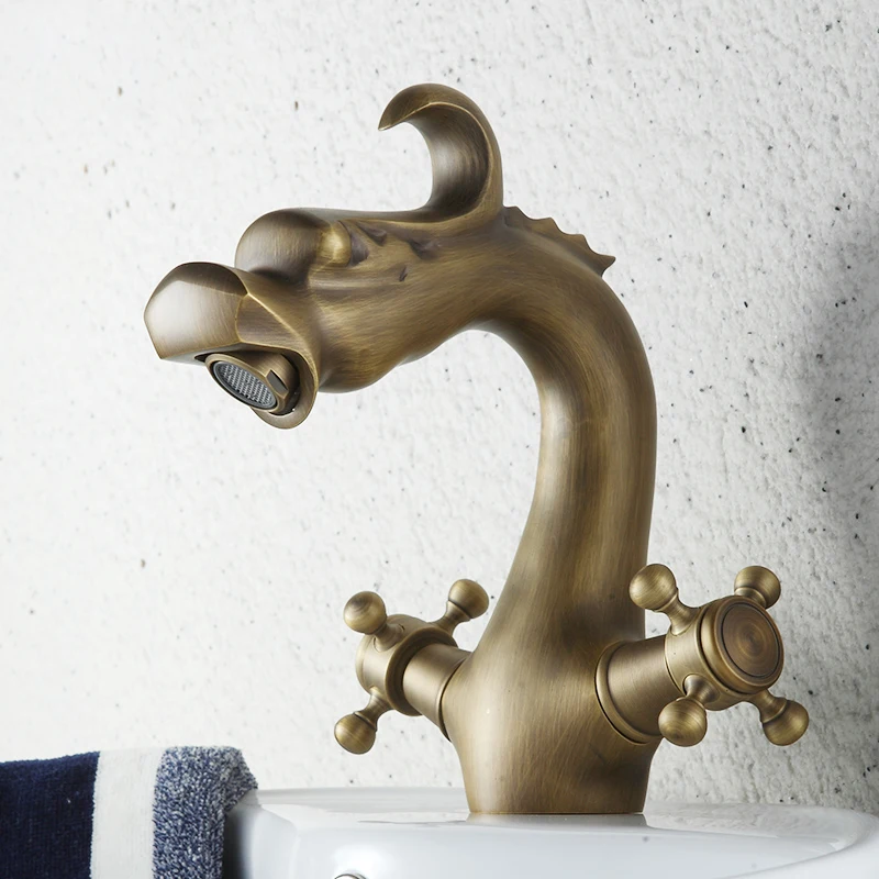 Dragon Shaped Double Handle Bathroom Basin Faucets Buy Dragon Faucets