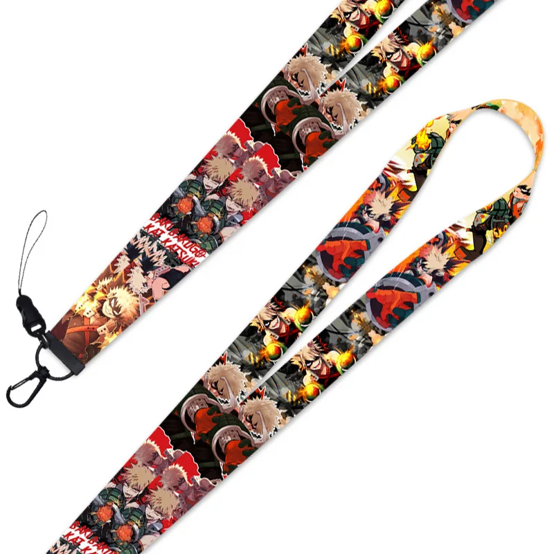 Anime My Hero Academia Lanyard Porte-badge Avec Ruban, Porte-cartes Et Porte-cartes Avec Cordon Pour Porte-clés, Cartes, Expositions (Katsuki Bakugou