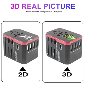Alternative view of EONLINE 3D 2D OEM 2000W Universal Converter Travel Charger Power Adapter With USB Ports 5.6A Smart Phone Fast Charging