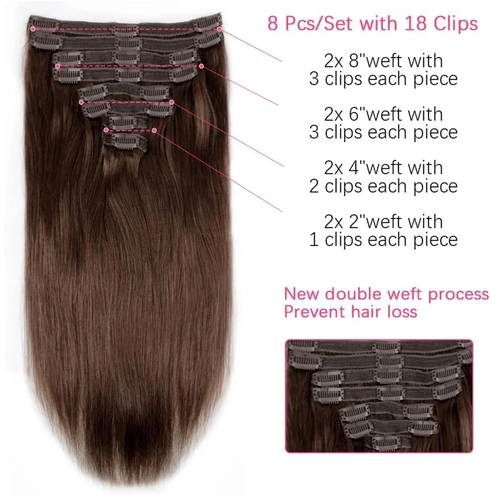 Natürliche Glatte Clip In Extensions Aus 100% Echthaar Remy_voghion.com