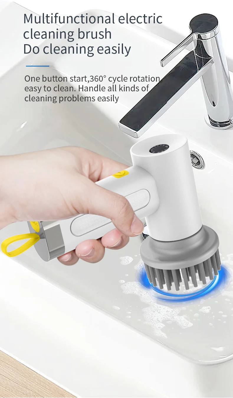 Electric Cleaning Brush Bathroom Scrub Kitchen Cleaning Tool Usb ...