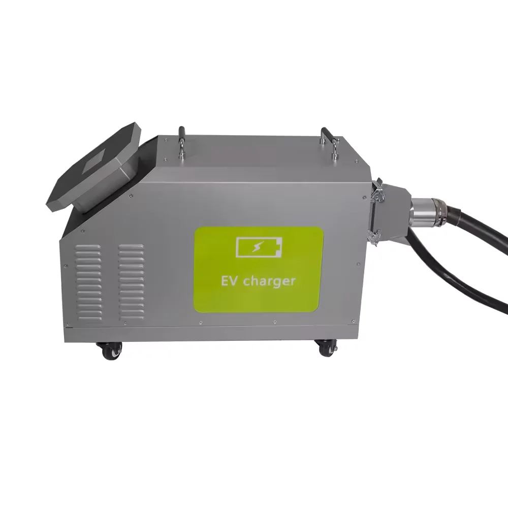 Mobile IP54 20kw level 3 CCS gbt CHAdeMo portable fast ev dc charger 30kw 40kw for electric car