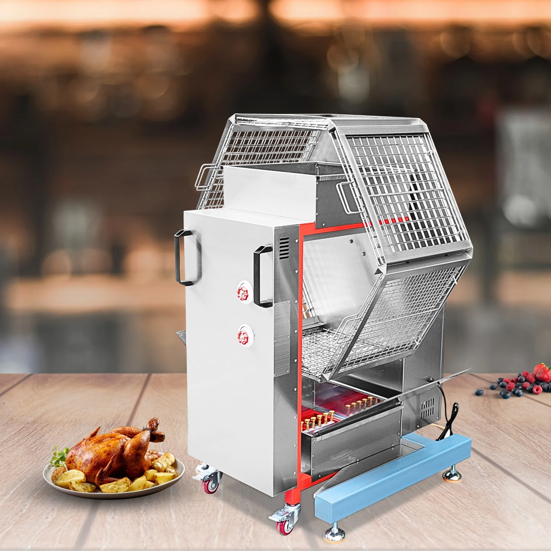 Exclusive Rotating Machine a Paratha Lacha 220V Rottiserie Grill Charcoal Poulet With Great Price