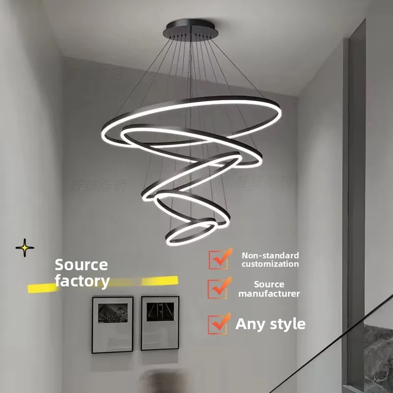 Minimalist Creative Italian Ring Chandelier for Living Room Dining Room Main Hall-Zhongshan Lamps' Creative Pendant Lights