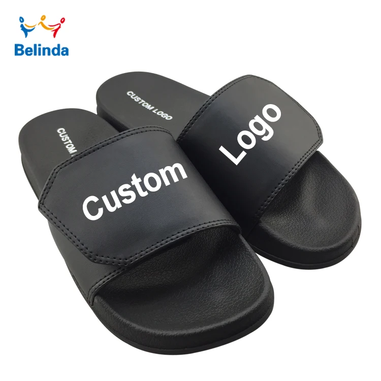High Quality Summer Custom PVC Logo Slipper Slide Custom Logo Sandals Home Slipper Designer Slides Slippers for Men