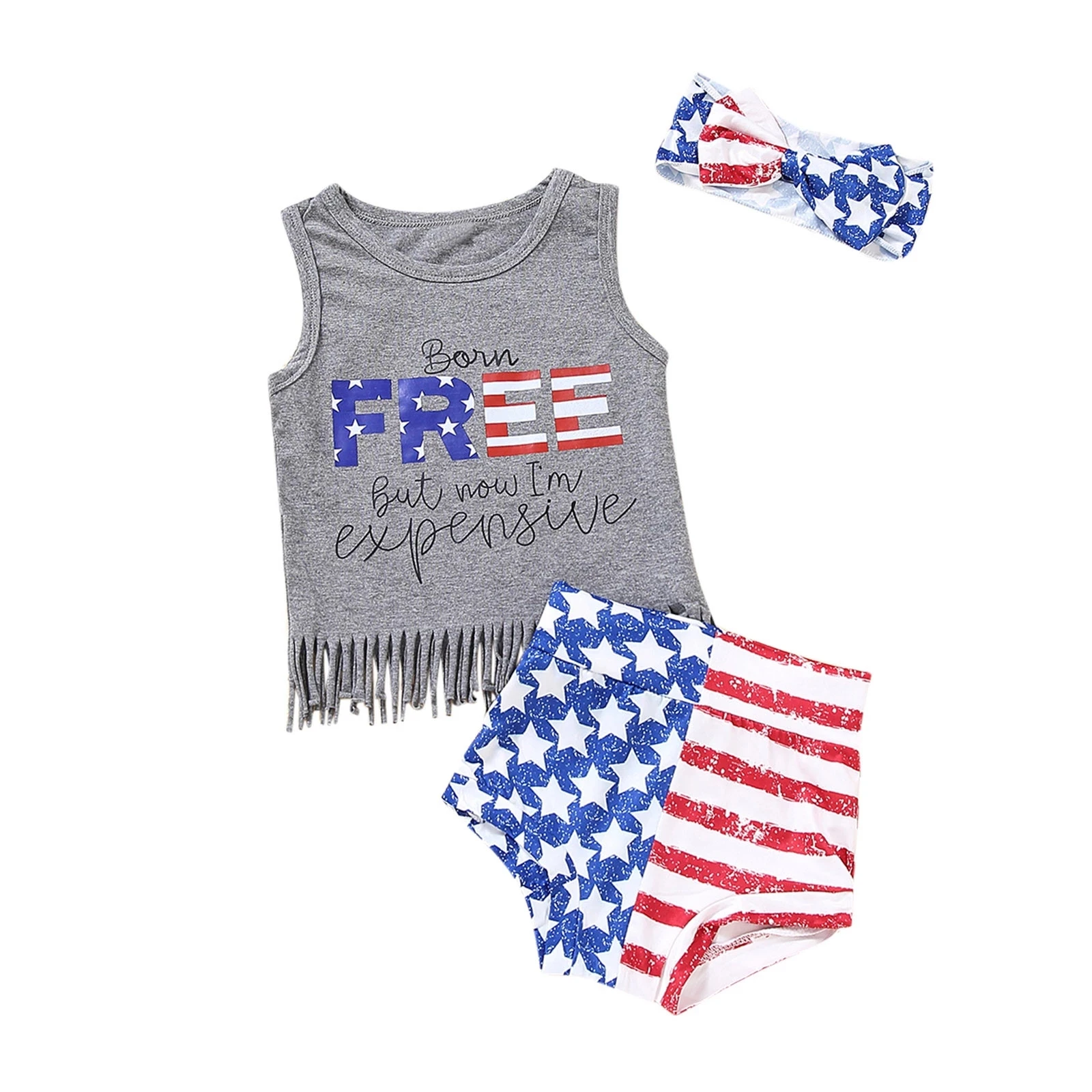 2023 Independence Day Letter Tassel Fringe Vest Tank Top T-shirt Star  Stripes Bummies Headband Baby Girl 4th Of July Outfits Set - Buy Baby Girl  4th Of July Outfits Set,2022 Star Stripes Bummies Baby