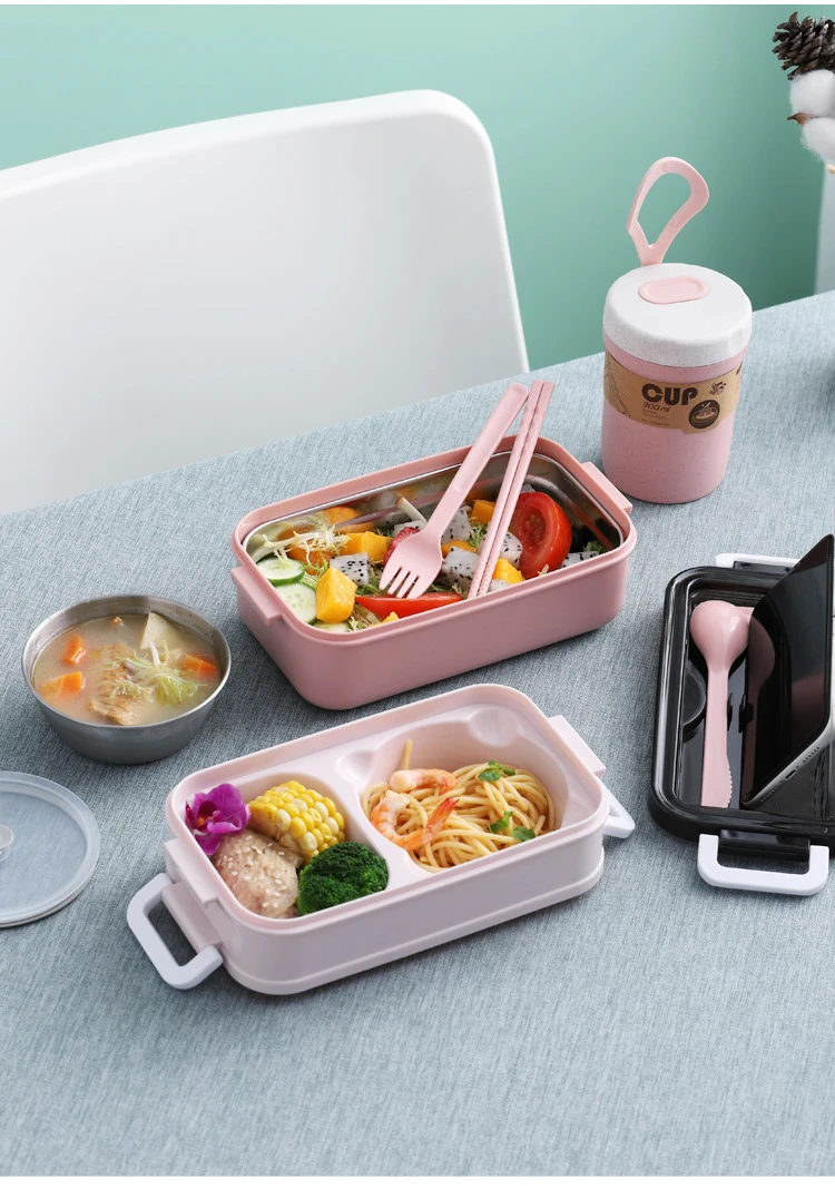 304 Stainless Steel And Plastic Stackable Airtight Keep Food Hot Tiffin