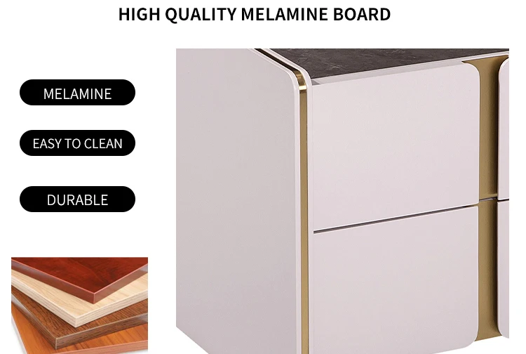 Allure Modern Style Interior Design Villa Bedroom Storage Mirrored Bedside Cabinet Bedroom Furniture