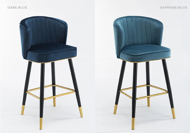Bar Stools New Home Metal Luxury Gold Velvet Kitchen High Chair Cheap