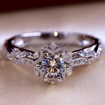 Elegant Vintage Fashion Spot wholesale KYRA0772 CZ Ring Platinum Plated Geometric Shape 3A Zircon Wedding Ring for Women