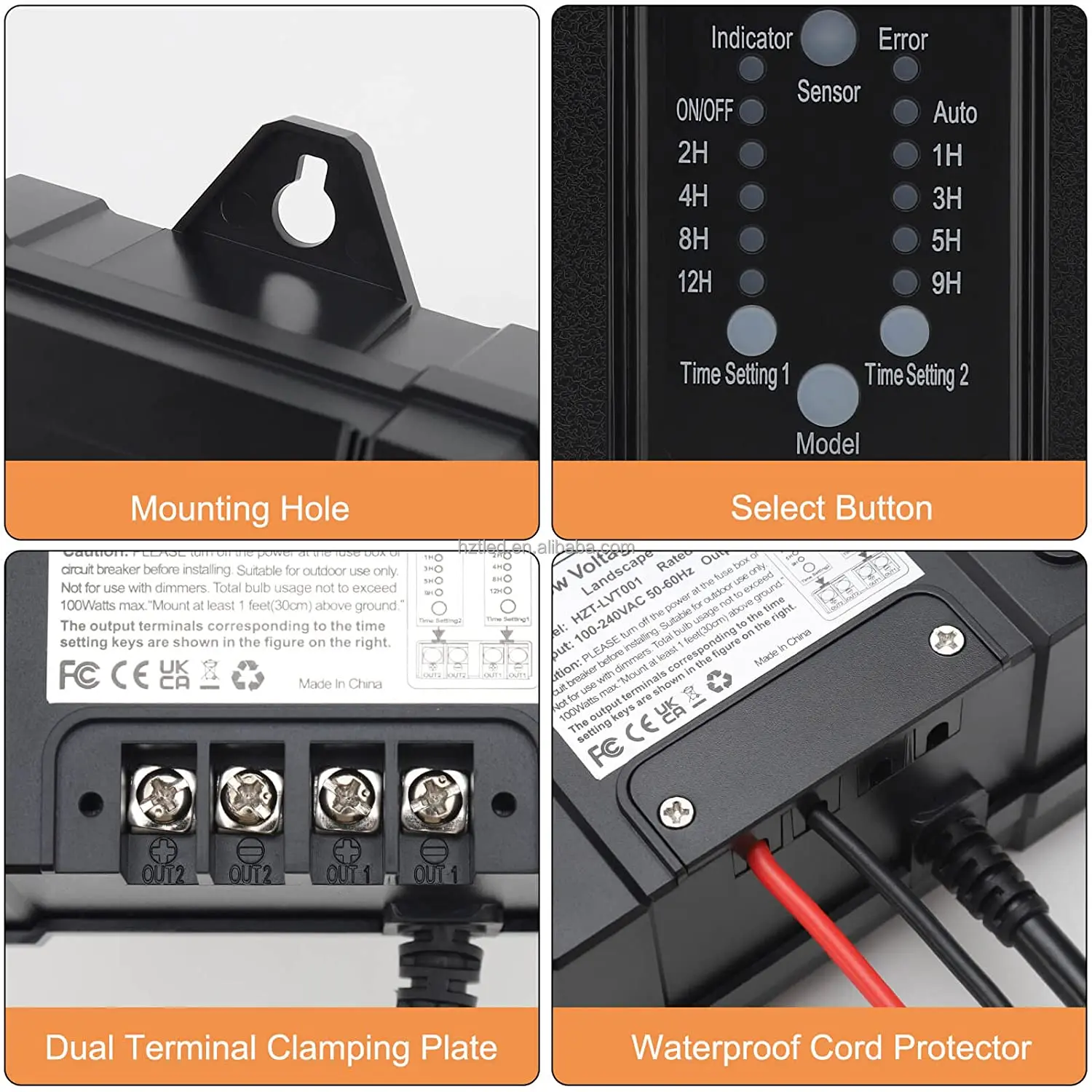 Outdoor Landscape Low Voltage Transformer With Photocell Sensor Power