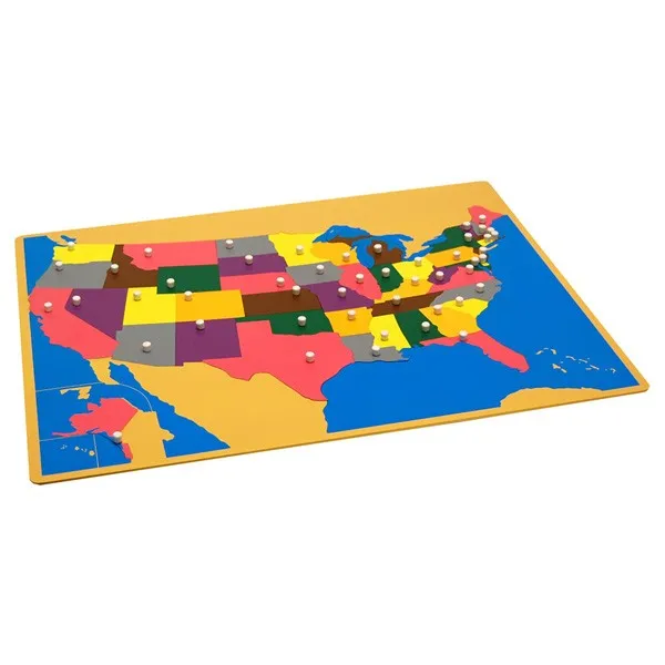 Монтессори материалы дети легко доска карта головоломки для