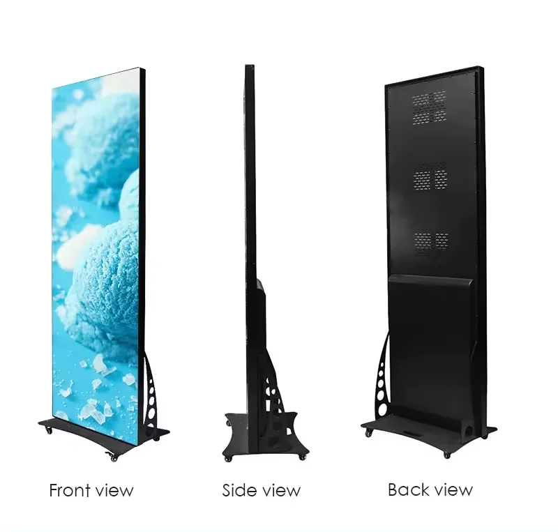 P2 High-Resolution Portable Indoor LED Display WIFI & USB Controlled Standing Poster Screen Panel supplier