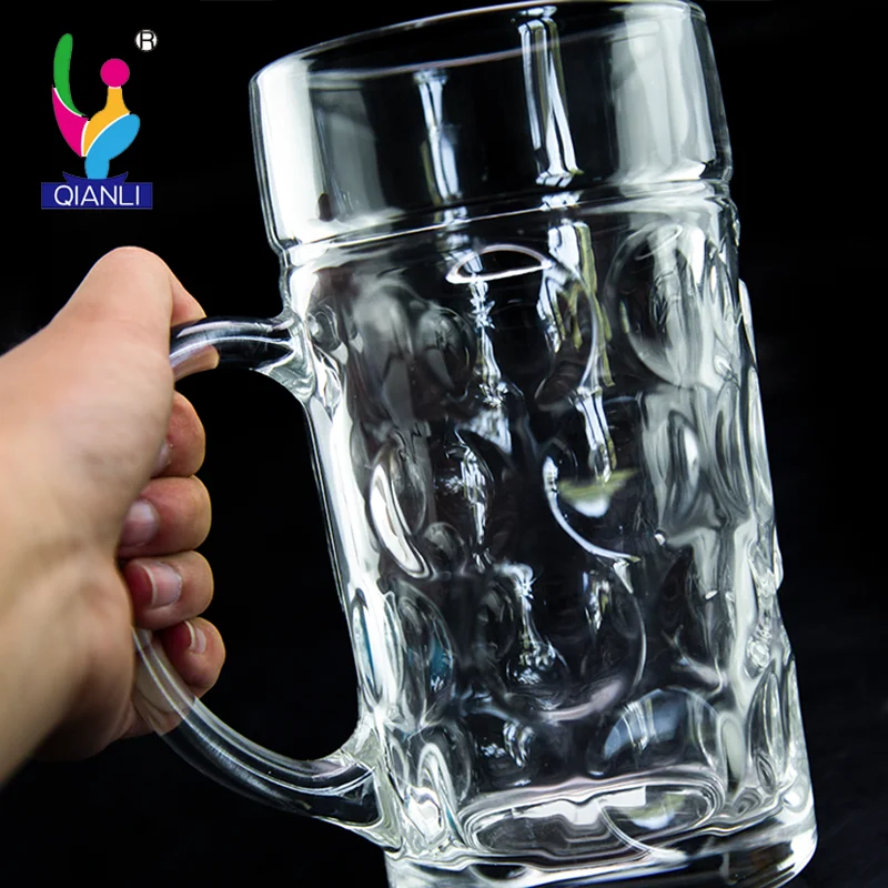 Big Beer Mugs 1300ml Glass Mug Cup Thick Bottom Handle Good Quality
