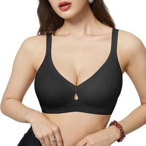 New Product Custom Full Cup Lady V Neck Support and Lift Push up Seamless Sport Padded Smoothing t Shirt Bra No Underwire