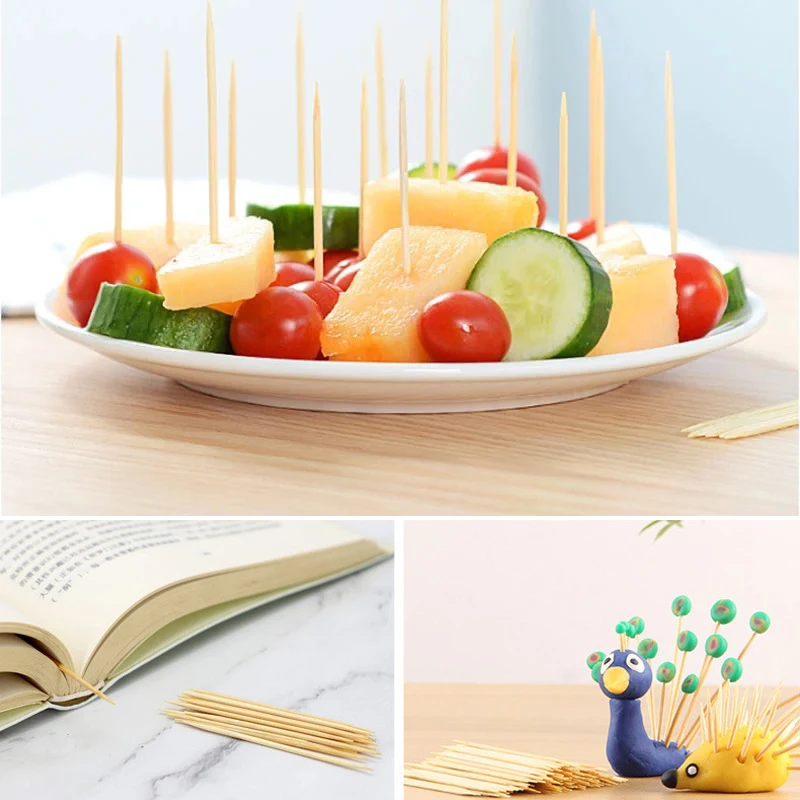 Toothpicks Packed In Pvc Box Eco Friendly 100 Natural Wood Disposable