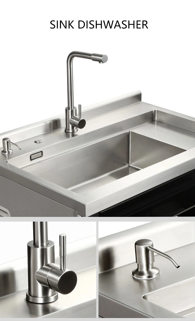 3 In 1 Sink Home Intelligent Ultrasonic Dishwasher Automatic Stainless