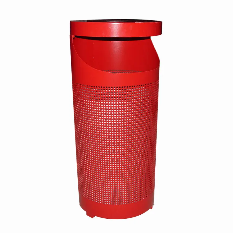 Outdoor Unique Metal Garbage Receptacle Trash Can Outside Garden Street Decorative Tall Recycle Waste Bin Public Steel Dustbin