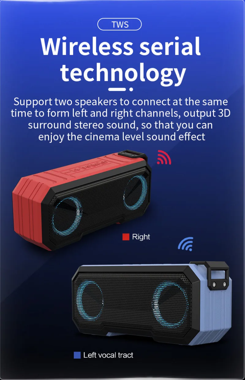 2021 Breathing Led Speakers Wholesale Waterproof 3000mAh Power Bank Subwoofer Support TF Aux U Disk Speakers - ANKUX.COM