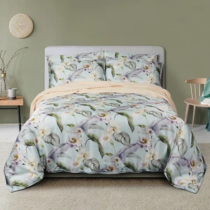 3D Digital Tencel Blended Microfiber Bed Sheet Bedding Set Printed Bed Skirt Cover Luxury Custom Design Flower Bedsheet Sets