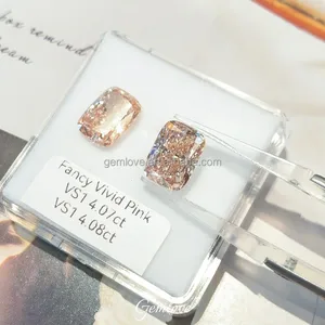 In Stock! 4.07-4.08ct Fancy Intense Pink Lab Diamond - IGI Certified CVD, Emerald Cut, Loose Diamond Wholesale