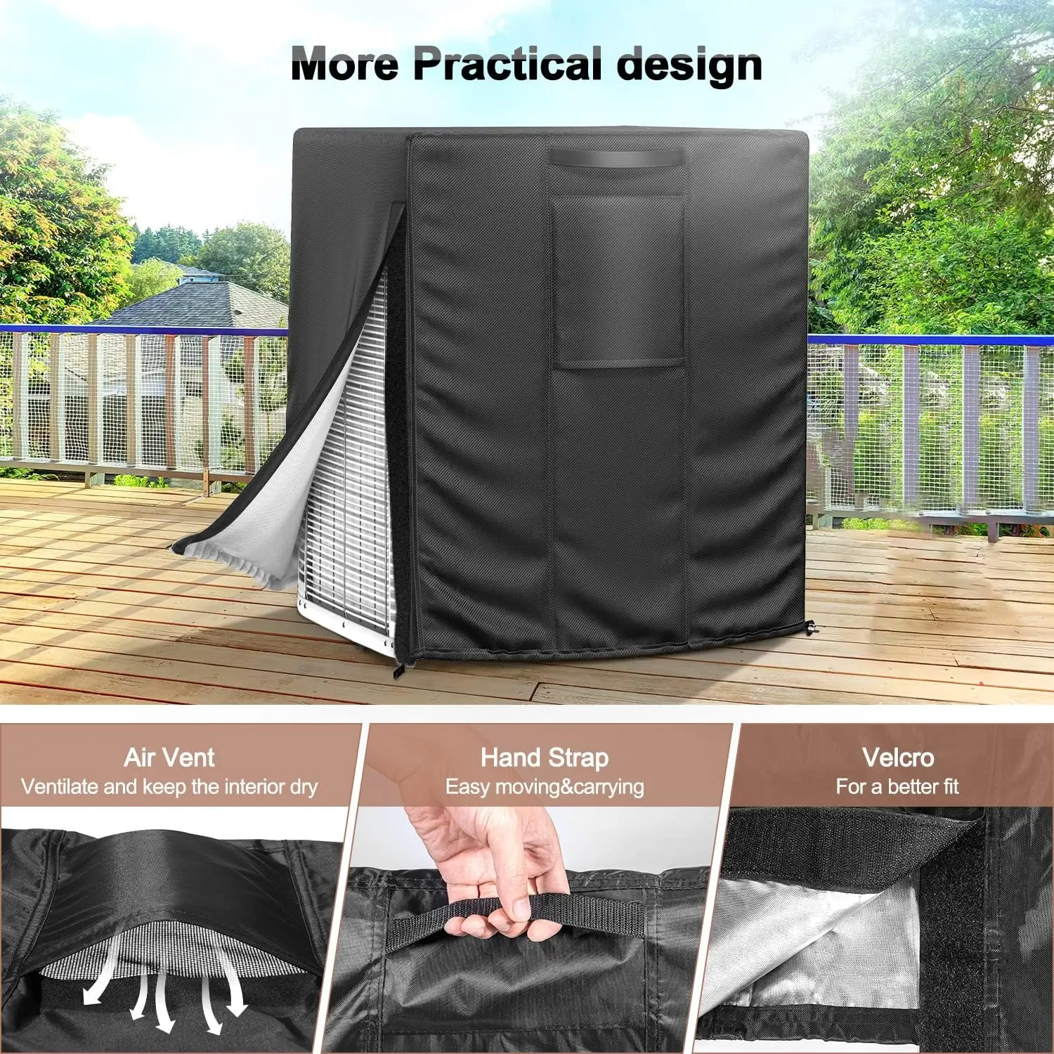 Крышка кондиционера, наружная крышка хорошего качества, полиэстер, наружная Водонепроницаемая Пылезащитная