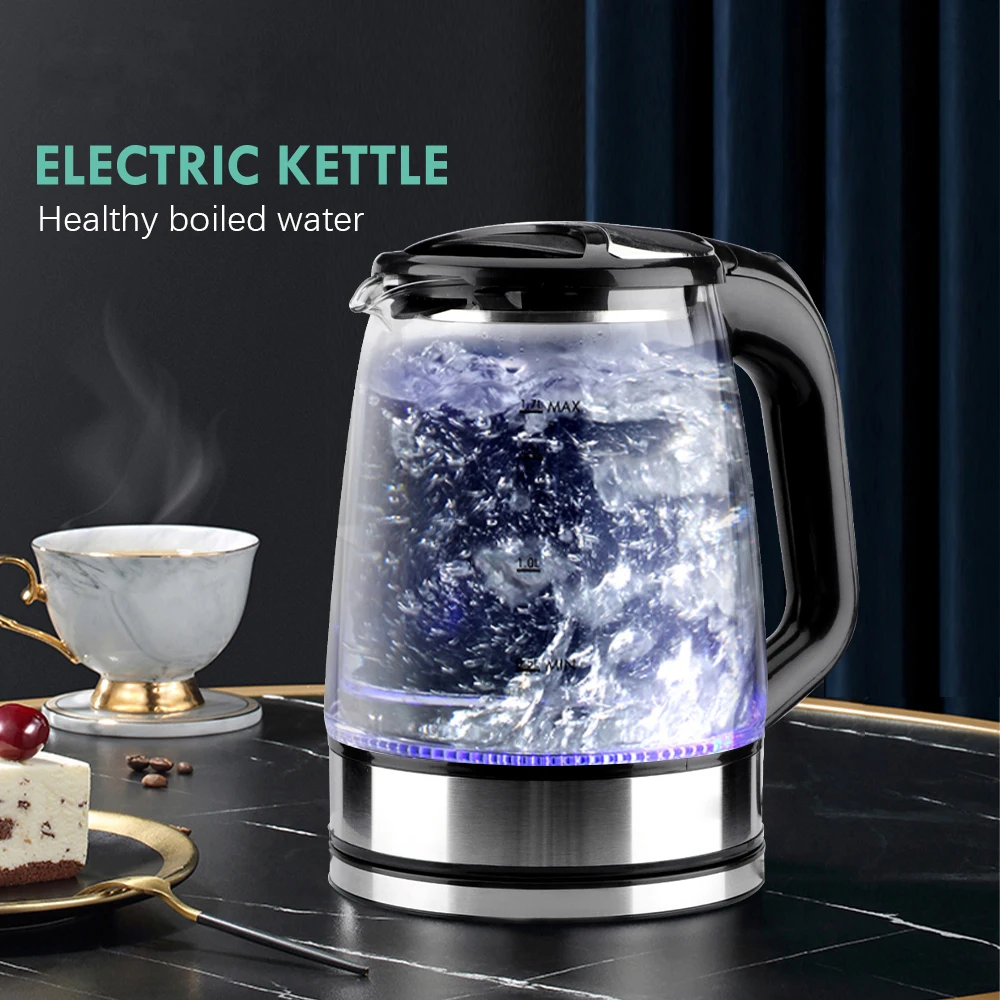 High Borosilicate Glass Electric Kettle 2 L Cordless Hot Water Boiler With Led Light Buy Water