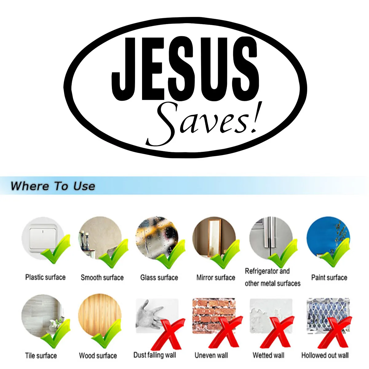 JESUS SAVES Vinyl Decal Sticker Car Window Wall Bumper Bible Child