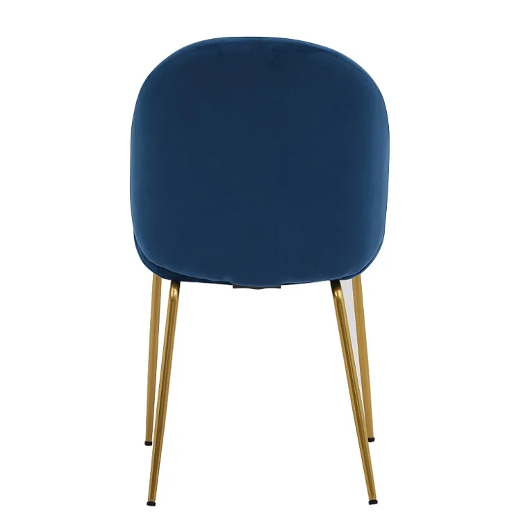 Hot Sale Wholesale Cheap Mid Back Navy Blue Velvet Dining Chair With