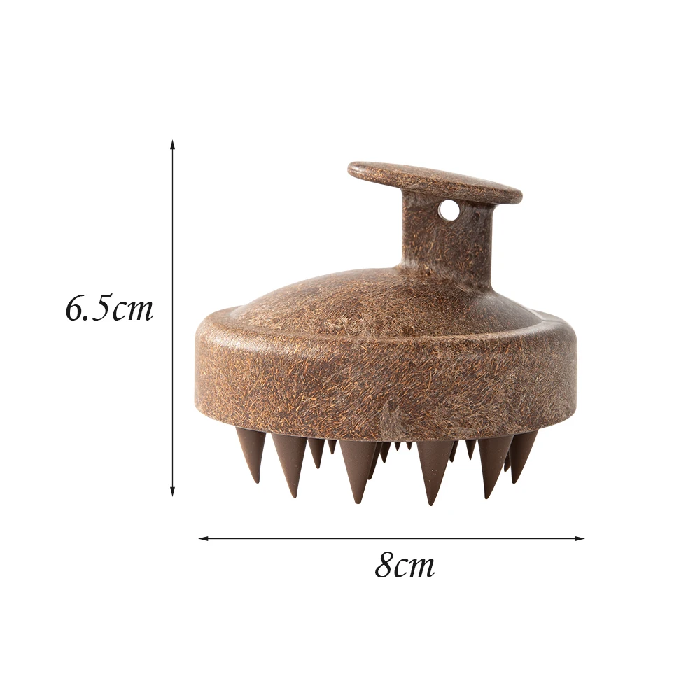 1Pc Coconut-Shell Biodegradable Natural Material Eco-friendly Scalp Massager Brush Shampoo Massage Brush for Cleansing Hair